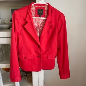 Bright Coral Cotton Blazer - Size Medium